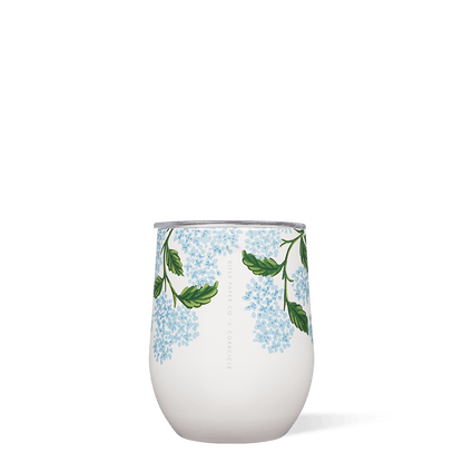 Corkcicle Rifle Paper Co. Stemless - Gloss Cream Hydrangea