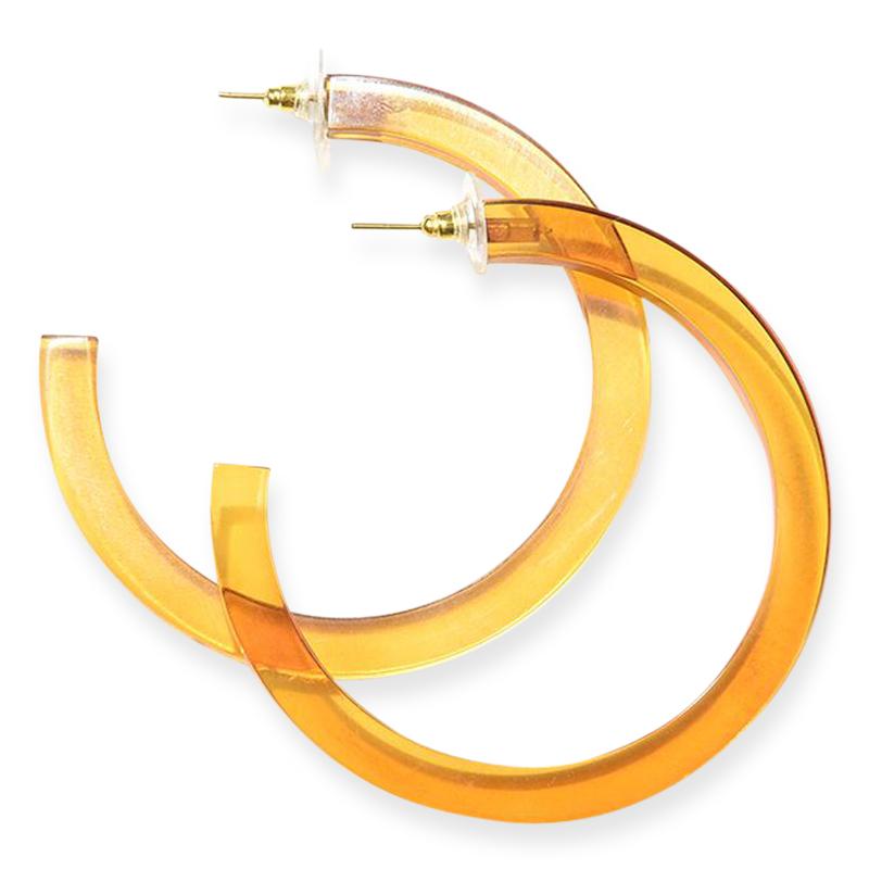 Ink + Alloy Amber Hoop Lucite Earrings