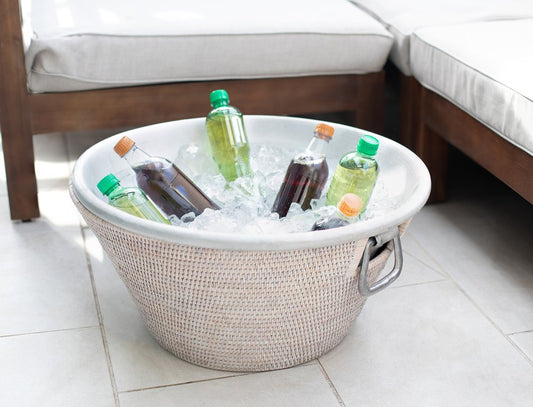Artifacts Aluminum Ice Tub with Handles - White