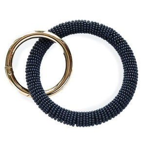 Ink + Alloy Navy Seed Bead Key Ring