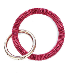 Ink + Alloy Red Seed Bead Key Ring