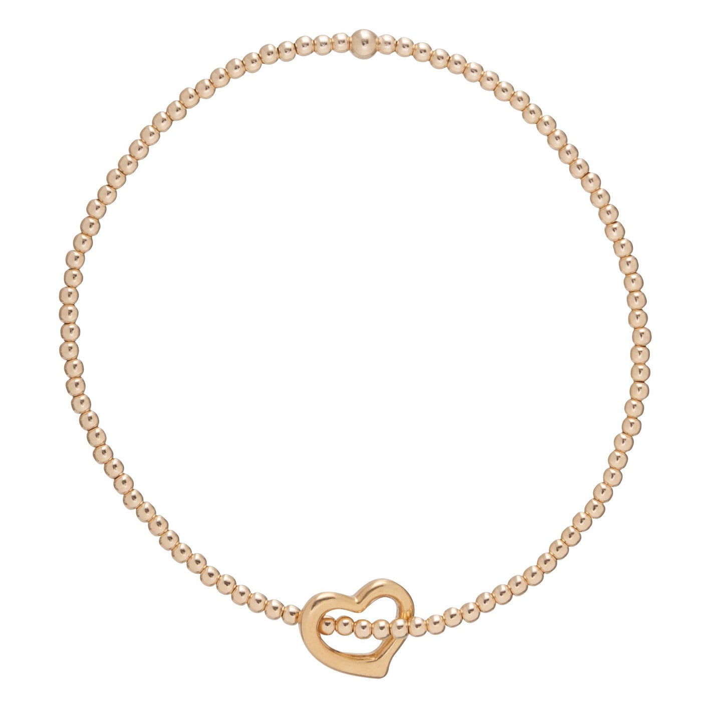 enewton Classic Gold 2.5 mm Bead Bracelet Love Gold Charm