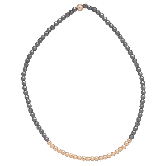 enewton faceted hematite bliss 2mm bead bracelet - gold