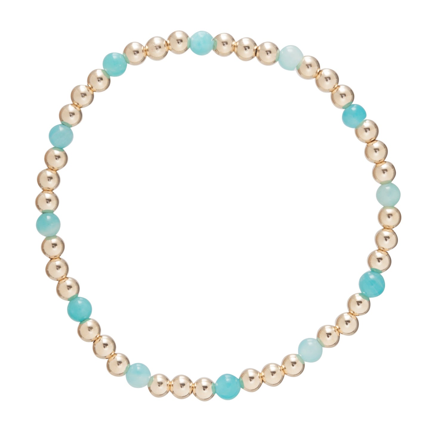 enewton Gold Sincerity Pattern 4mm Amazonite Bead Bracelet