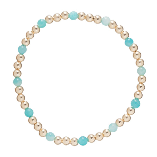 enewton Gold Sincerity Pattern 4mm Amazonite Bead Bracelet