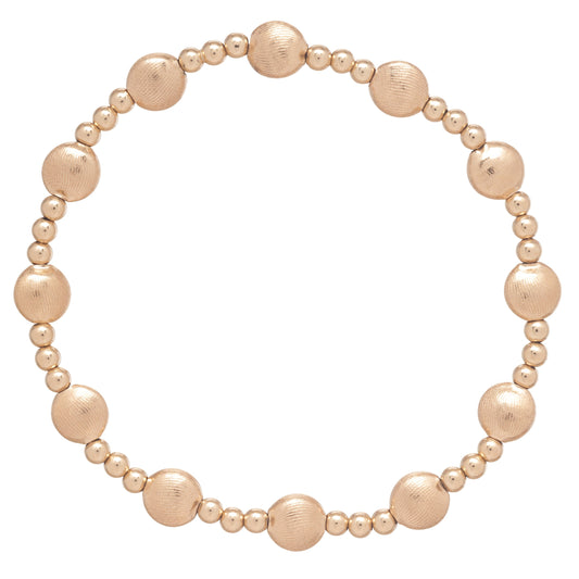 Honesty Gold Sincerity Pattern 6mm Bead Bracelet | enewton