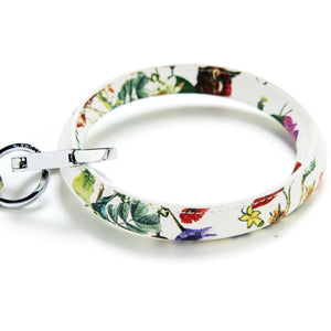Oventure Leather Big O Key Ring - White Floral