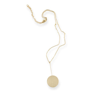 Ink + Alloy Stick To Circle Pendant Brass Necklace