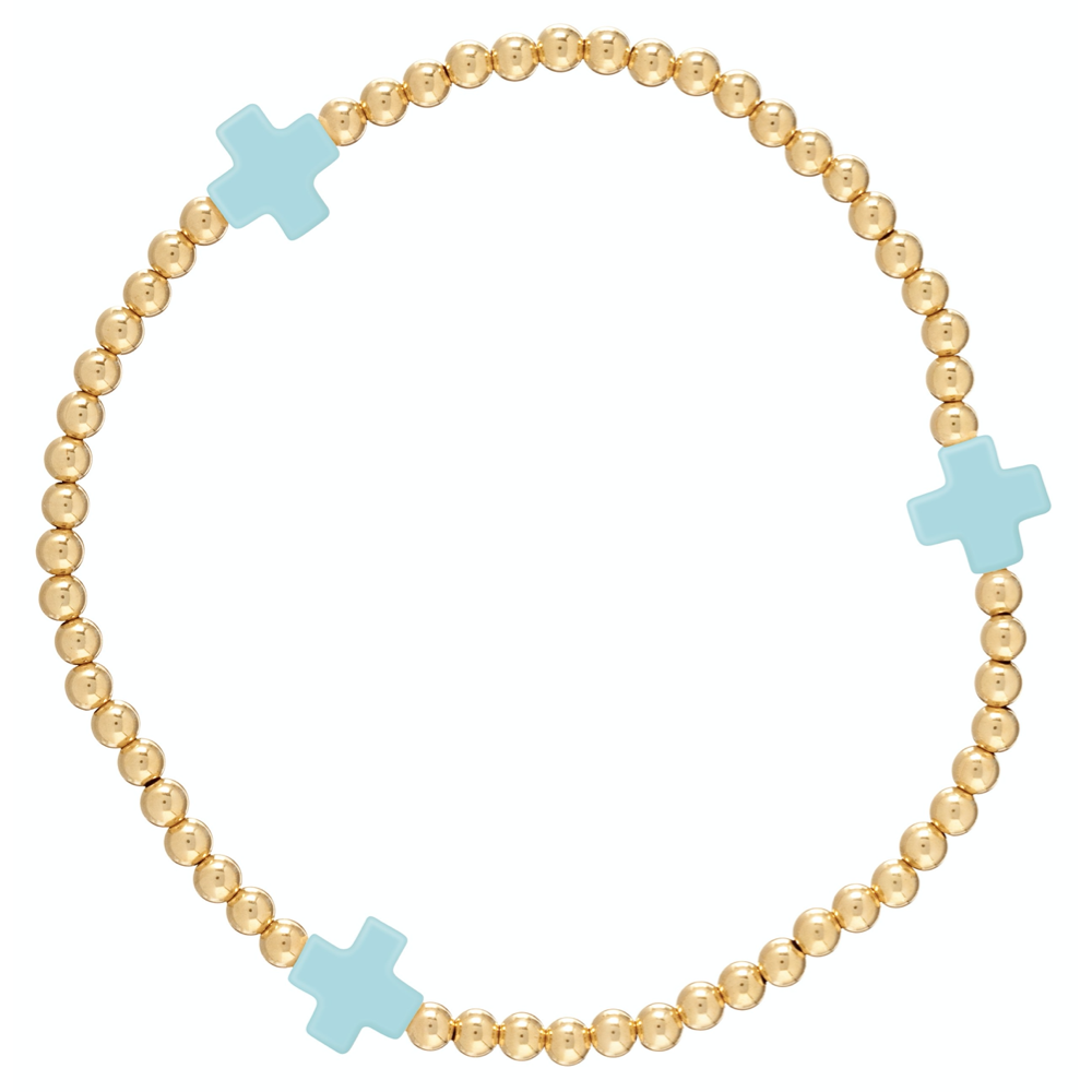 enewton Signature Cross Bracelet Gold - Turquoise