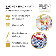 Load image into Gallery viewer, Patriotic Gingham Large Paper Baking Cups/ 50pk