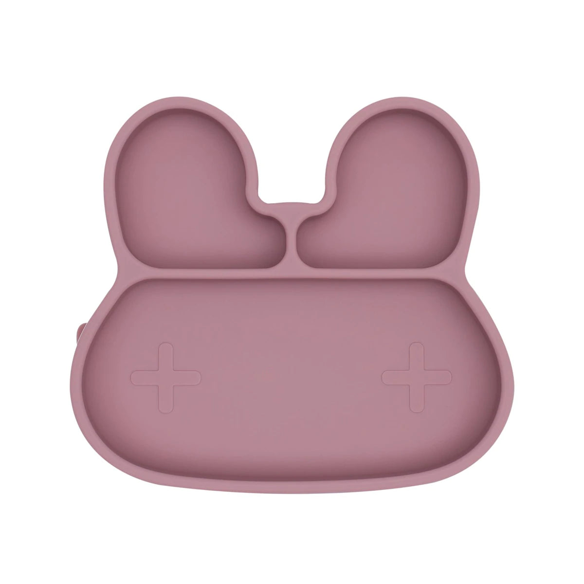 Baby Silicone Bunny Stickie Plate Dusty Rose