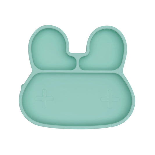 Baby Silicone Bunny Stickie Plate Mint