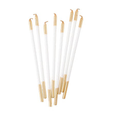 Load image into Gallery viewer, Caspari Slim Birthday Candles White and Gold