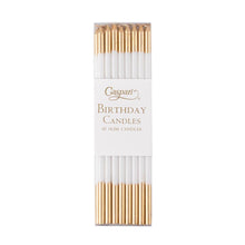 Load image into Gallery viewer, Caspari Slim Birthday Candles White and Gold