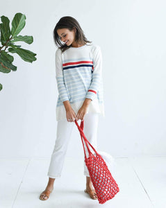 Mer|Sea The Catalina Sweater - Stripped Navy/Red