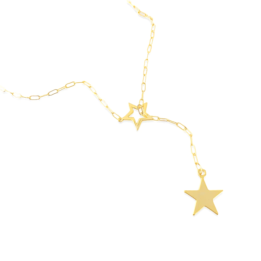 Star Lariat Necklace - Gold