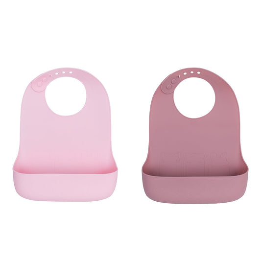 Baby Silicone Catchie Bib Dusty Rose