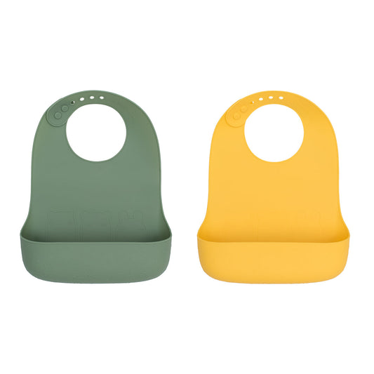 Baby Silicone Catchie Bibs  Sage