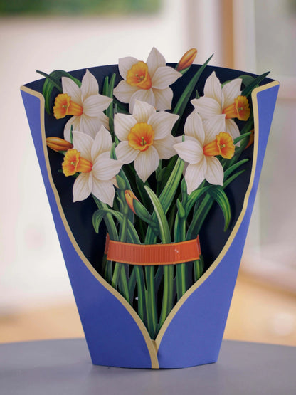 Fresh Cut Paper Daffodils Pop Up Greeting Card
