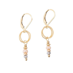 confetti earrings gold filled mystic pale pink
