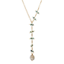 Load image into Gallery viewer, lily necklace gold filled labradorite, pyrite
