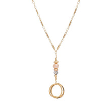Load image into Gallery viewer, confetti necklace gold filled mystic pale pink