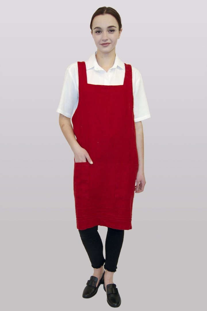 Linen Apron - Caliente Red