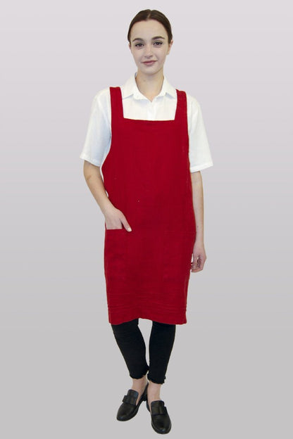 Linen Apron - Caliente Red