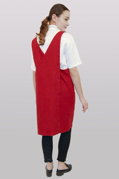 Linen Apron - Caliente Red