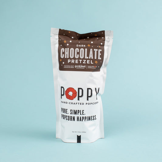 Dark Chocolate Pretzel Poppy Handcrafted Popcorn