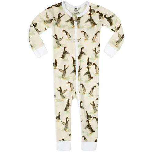 6-9M Duck Organic Zipper Pajama Milkbarn