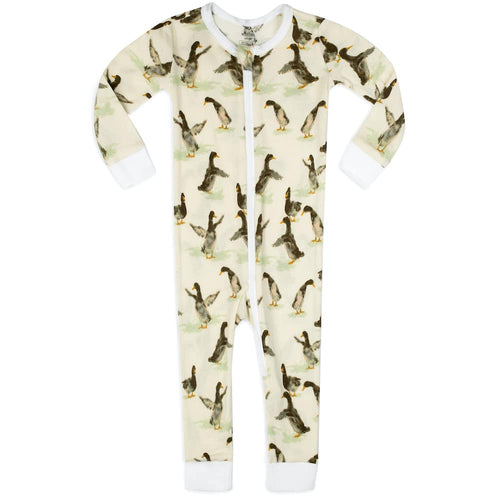9-12M Duck Organic Zipper Pajama Milkbarn