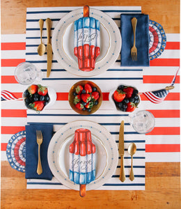 Navy Stripe Paper Placemats - 24 Sheets