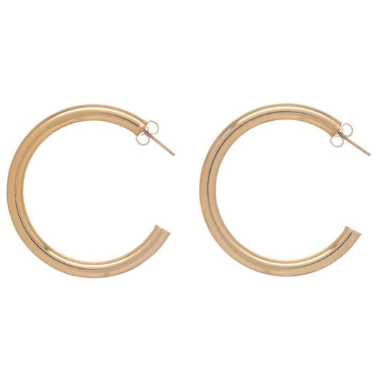 enewton Round Gold 1.5" Post Hoop - 4mm Smooth