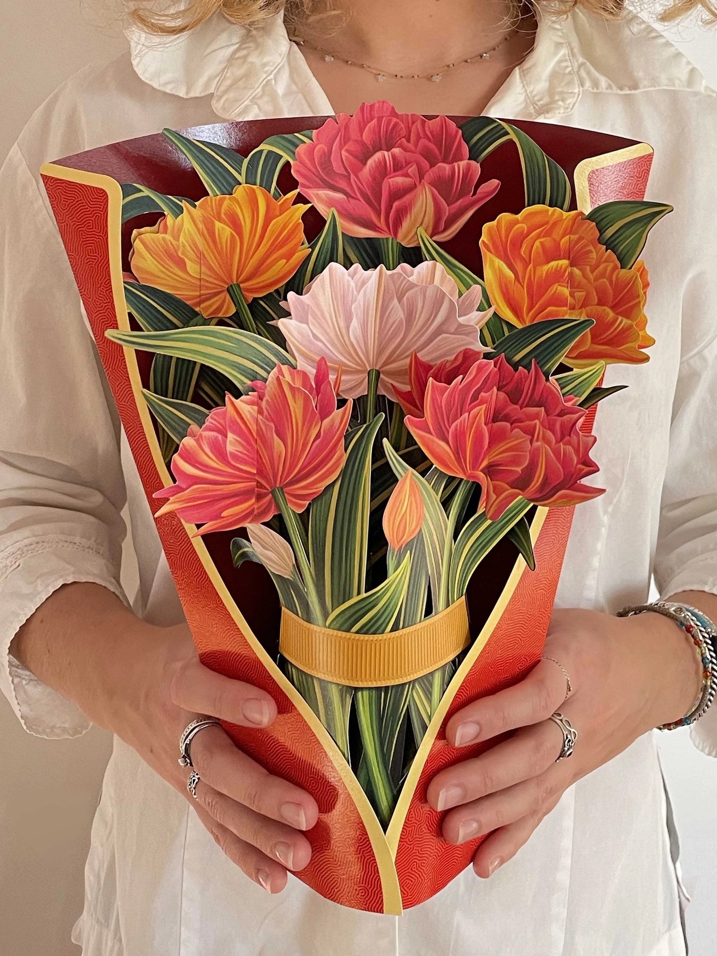 Fresh Cut Paper Murillo Tulips Pop Up Greeting Card