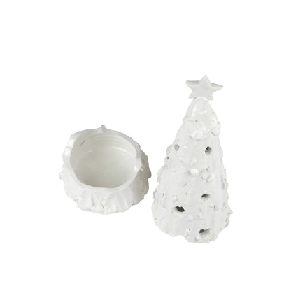 Vietri Foresta White Medium Flocked Tree with Star