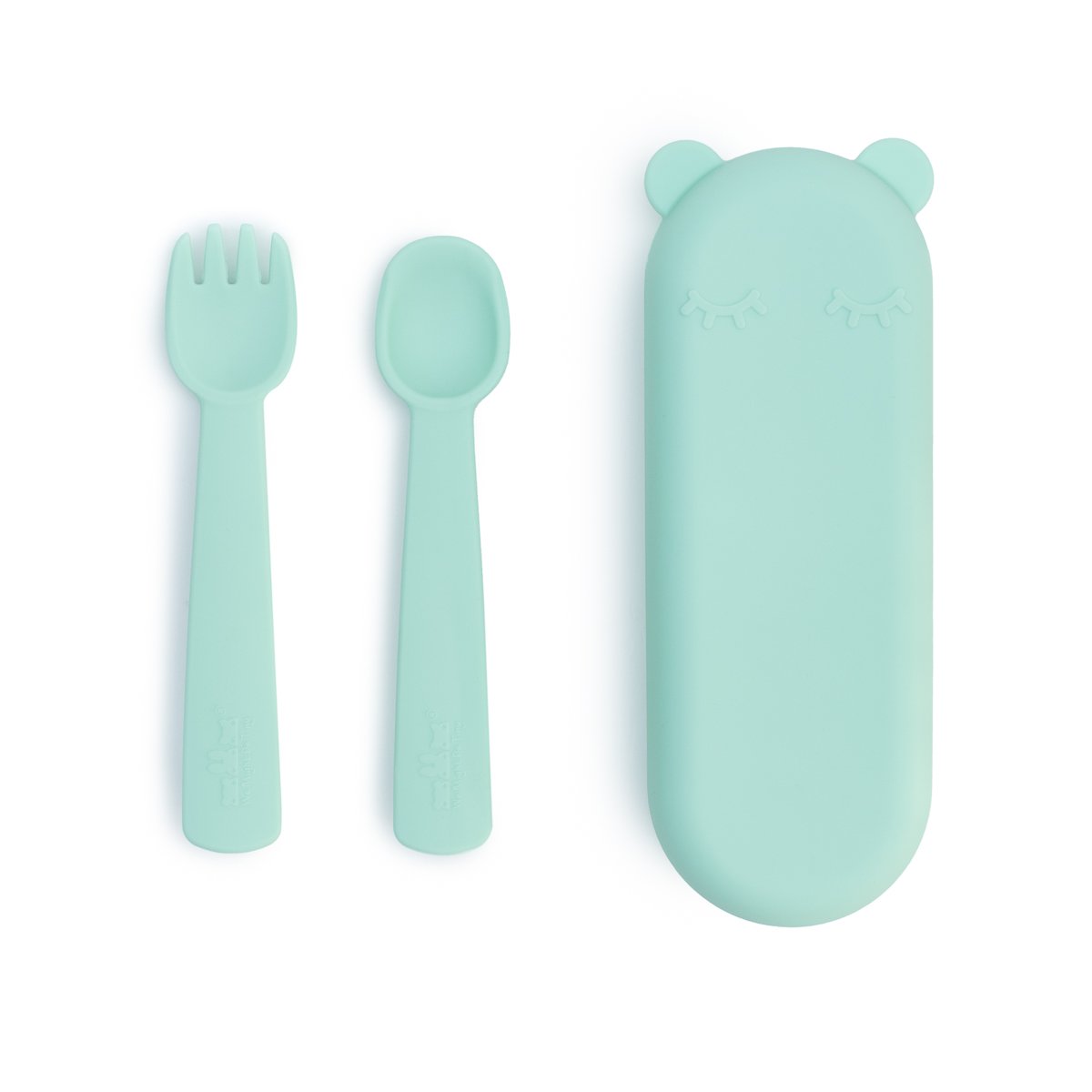 Baby Silicone Feedie Fork & Spoon Set Mint
