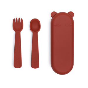 Baby Silicone Feedie Fork & Spoon Set Rust