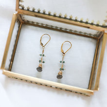 Load image into Gallery viewer, lily earrings gold and labradorite