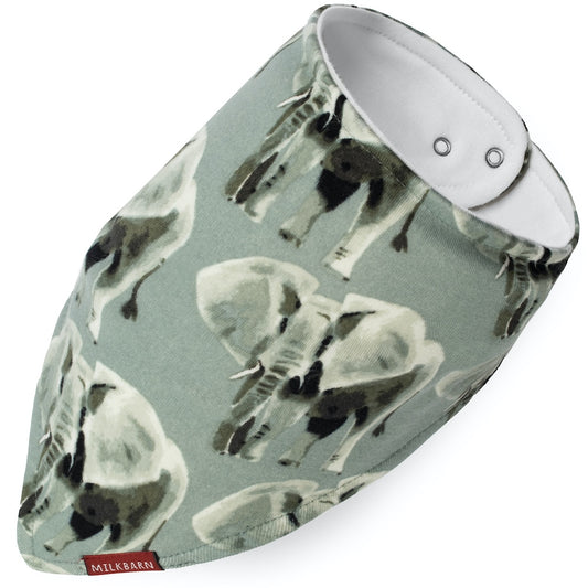 Milkbarn Kerchief Bib - Grey Elephant