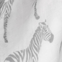 Load image into Gallery viewer, Milkbarn Grey Zebra Organic Cotton Muslin Burp Cloth Set