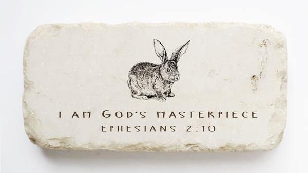 Twelve Stone Art Half Block Bunny (Ephesians 2:10)