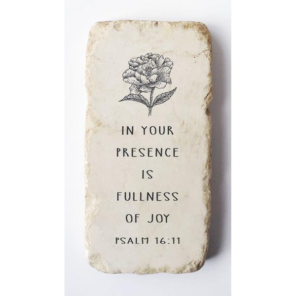 Twelve Stone Art Half Block (Peony - Psalm 16:11) Vertical