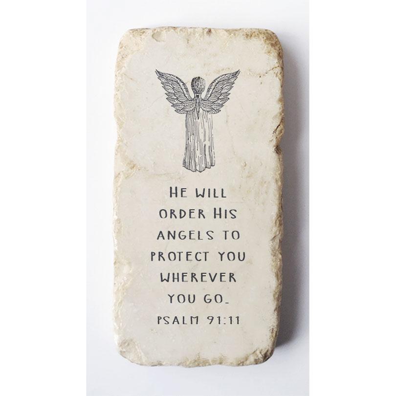 Twelve Stone Art Half Block Angel (Psalm 91:11)
