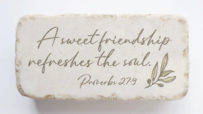 Proverbs 27:9 Scripture Stone, Twelve Stone Art