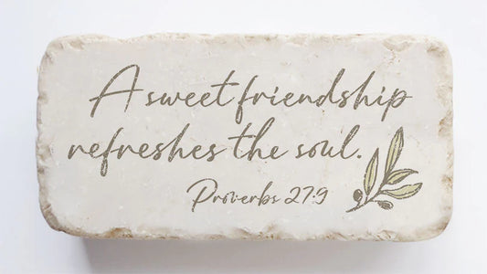 Proverbs 27:9 Scripture Stone, Twelve Stone Art