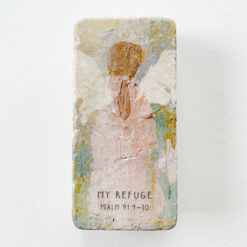 My Refuge (Psalm 91:9-10), Vertical Half Block - Twelve Stone Art