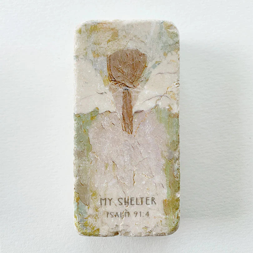 Twelve Stone Art Scripture Stone My Shelter Half Block Vertical ...