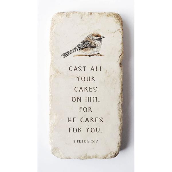 Twelve Stone Art Half Block Bird (1 Peter 5:7)