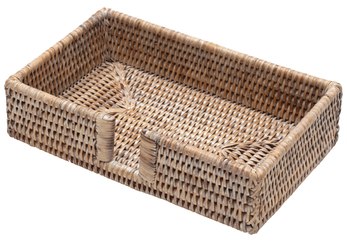 Guest Towel Bleached Rattan Napkin Holder